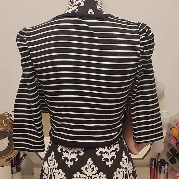 Iz Byer Black & White Military Jacket - Picture 4 of 6